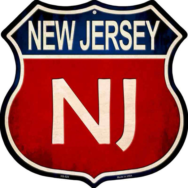 New Jersey Metal Novelty Highway Shield Sign