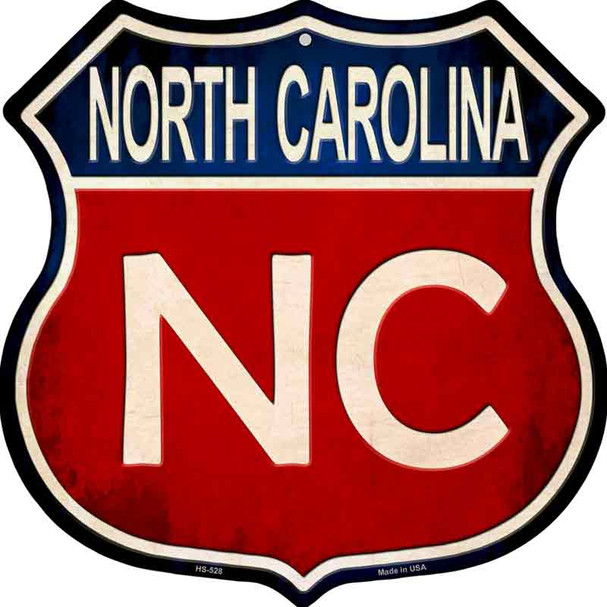 North Carolina Metal Novelty Highway Shield Sign