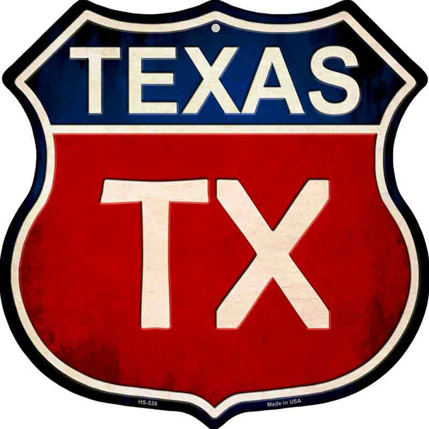 Texas Metal Novelty Highway Shield Sign