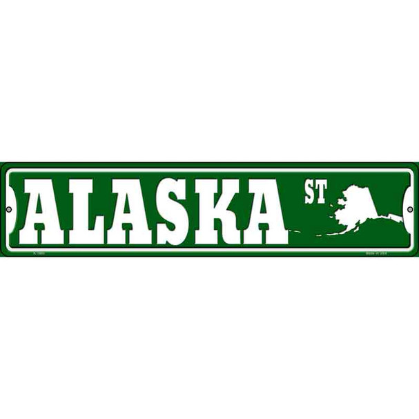 Alaska St Silhouette Novelty Metal Street Sign