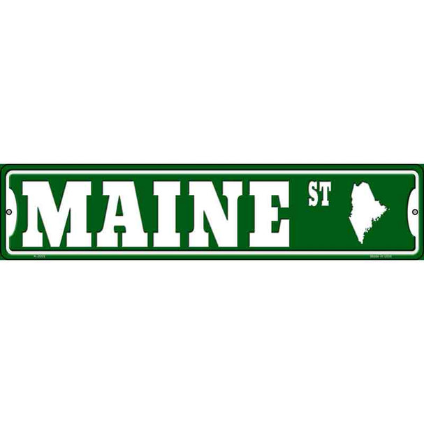 Maine St Silhouette Novelty Metal Street Sign