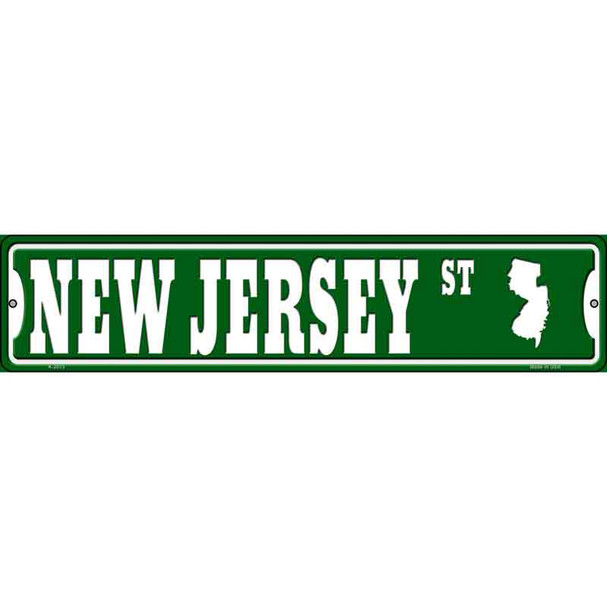New Jersey St Silhouette Novelty Metal Street Sign