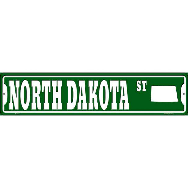 North Dakota St Silhouette Novelty Metal Street Sign