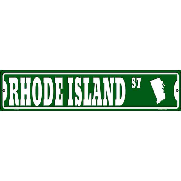 Rhode Island St Silhouette Novelty Metal Street Sign