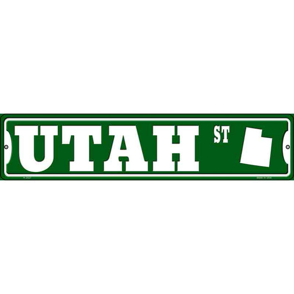 Utah St Silhouette Novelty Metal Street Sign