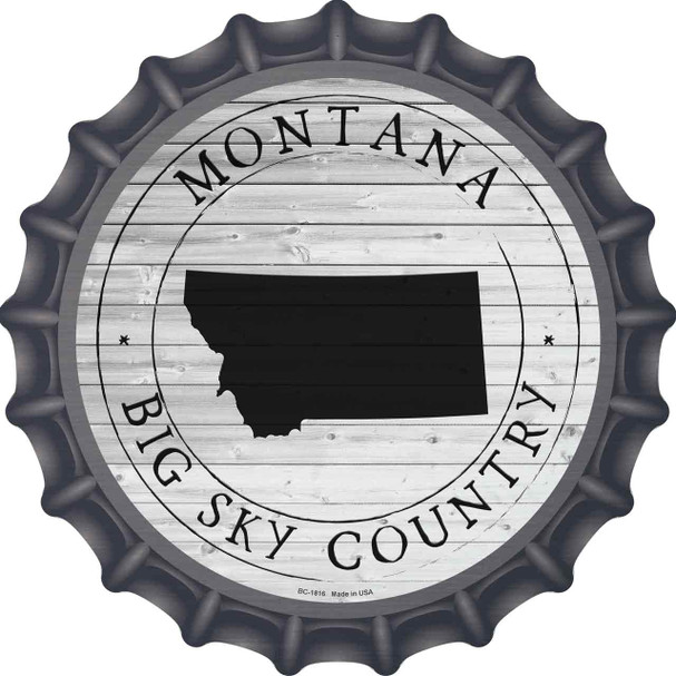 Montana Big Sky Country Novelty Metal Bottle Cap Sign BC-1816