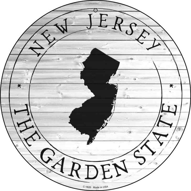New Jersey Garden State Novelty Metal Circle Sign C-1820