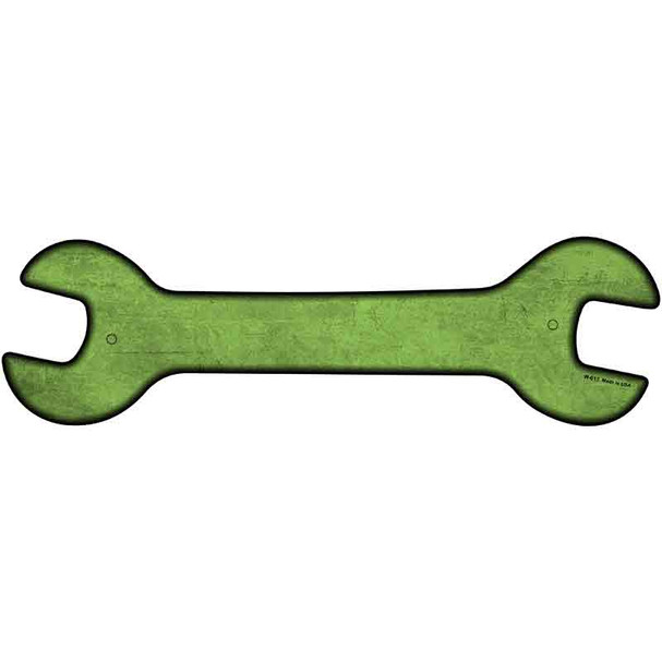 Lime Green Oil Rubbed Novelty Metal Wrench Sign