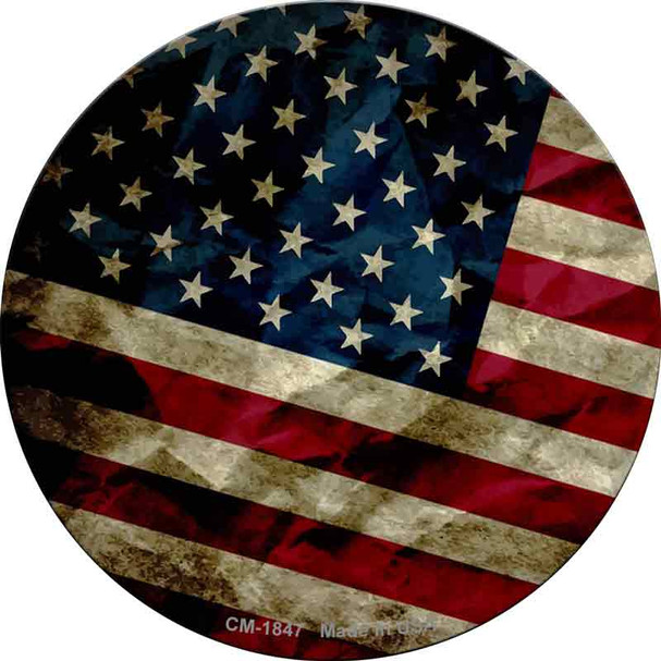 Dark American Flag Novelty Circle Coaster Set of 4 CC-1847