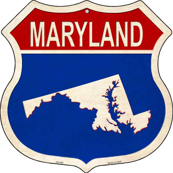 Maryland Silhouette Novelty Metal Highway Shield Sign