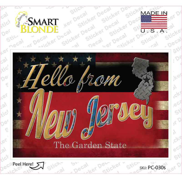 Hello From New Jersey Novelty Postcard Sticker Decals