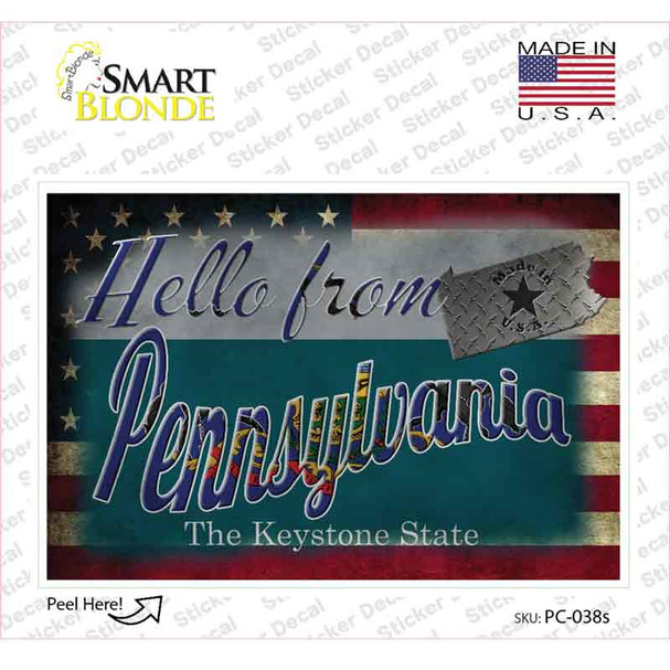Hello From Pennsylvania Novelty Postcard Sticker Decals