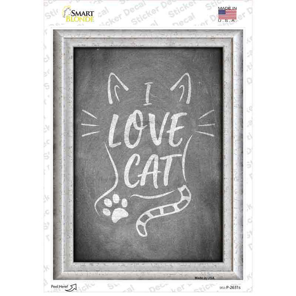 I Love Cat Chalkboard Novelty Rectangular Sticker Decal