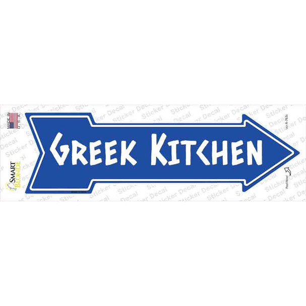 Greek Kitchen Blue Novelty Arrow Sticker Decal