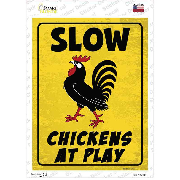 Chickens At Play Novelty Rectangle Sticker Decal