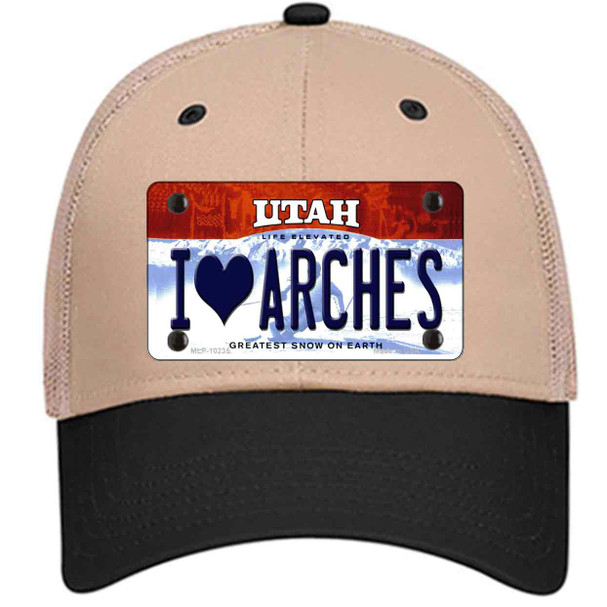I Love Arches Utah Novelty License Plate Hat