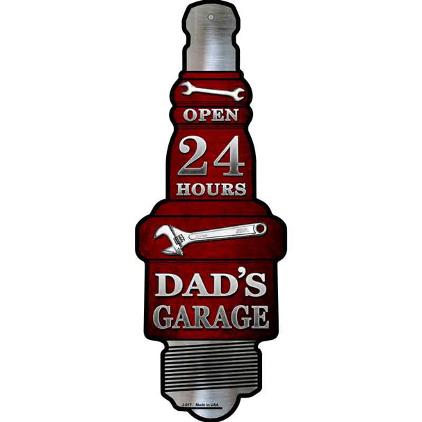 Dads Garage Novelty Metal Spark Plug Sign J-017