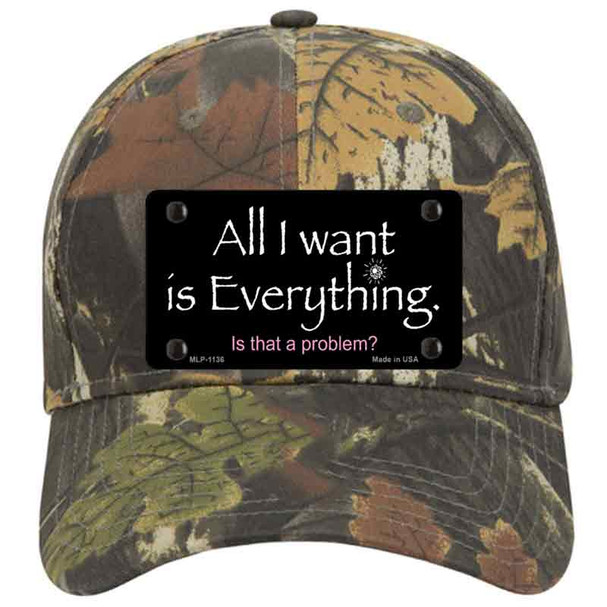 All I Want Is Everything Novelty License Plate Hat