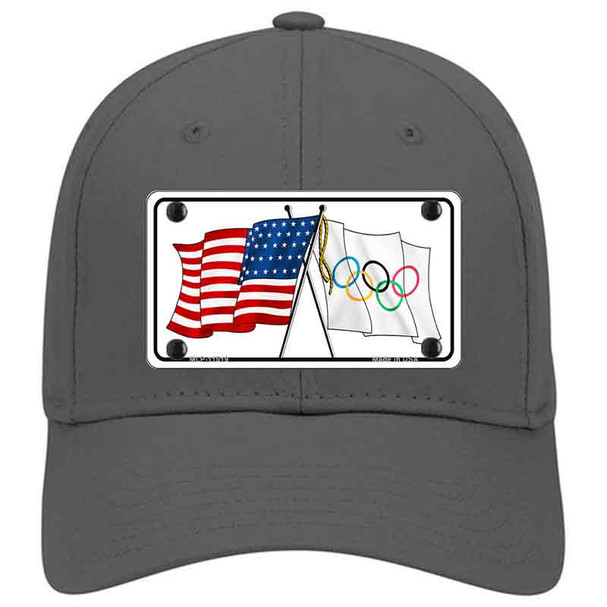 Olympic Crossed US Flag Novelty License Plate Hat