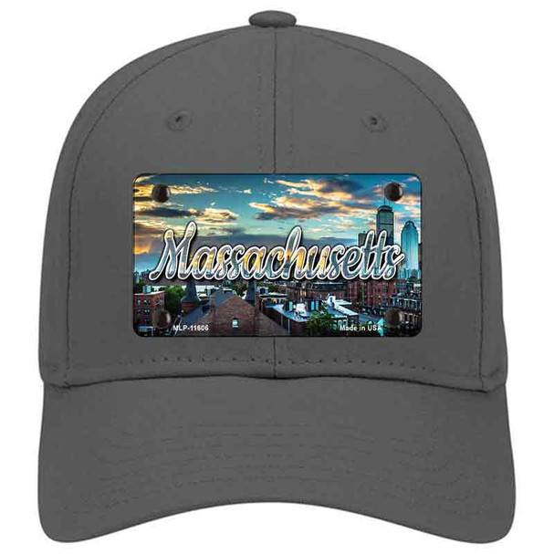 Massachusetts Sunset Skyline State Novelty License Plate Hat