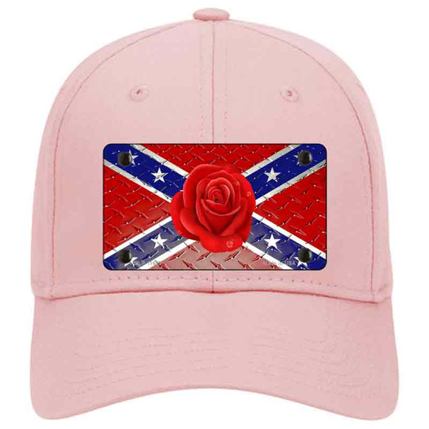Confederate Flag With Red Rose Novelty License Plate Hat