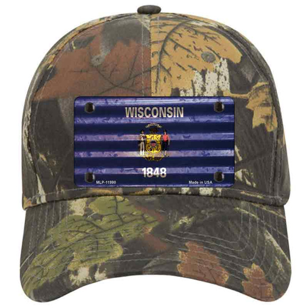 Wisconsin Corrugated Flag Novelty License Plate Hat