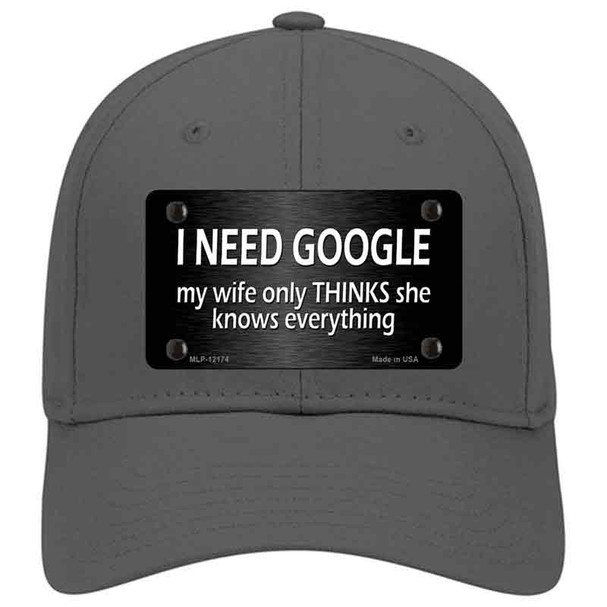 I Need Google Novelty License Plate Hat