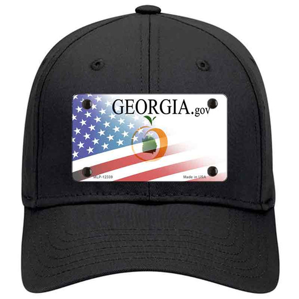 Georgia with American Flag Novelty License Plate Hat