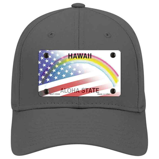 Hawaii with American Flag Novelty License Plate Hat