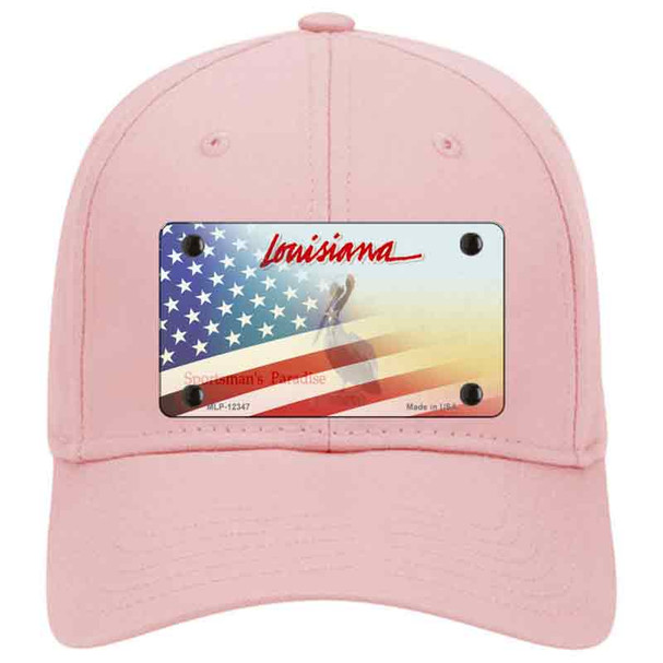 Louisiana with American Flag Novelty License Plate Hat