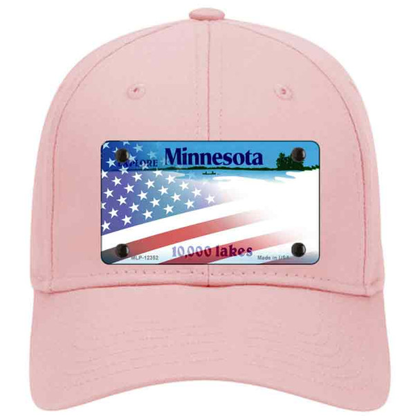 Minnesota with American Flag Novelty License Plate Hat