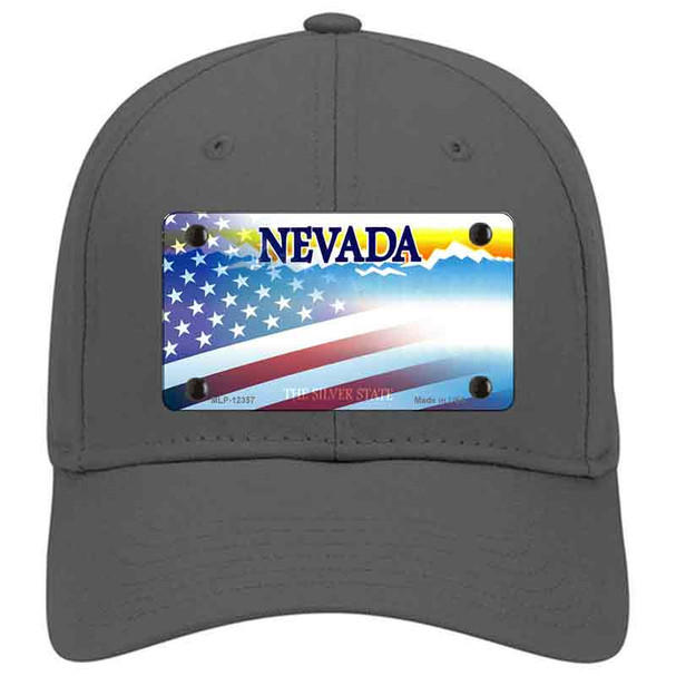 Nevada with American Flag Novelty License Plate Hat