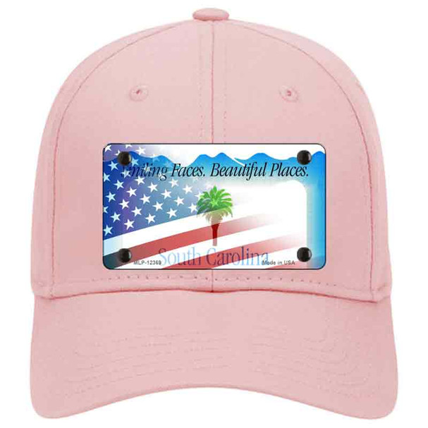 South Carolina with American Flag Novelty License Plate Hat