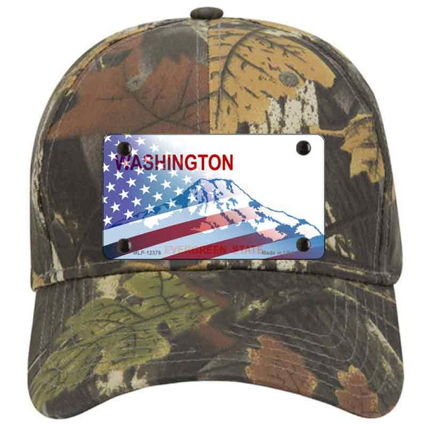 Washington with American Flag Novelty License Plate Hat