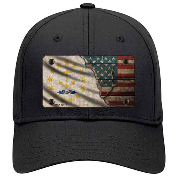 Rhode Island/American Flag Novelty License Plate Hat
