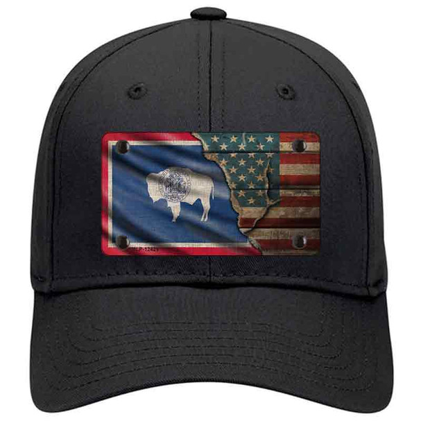 Wyoming/American Flag Novelty License Plate Hat