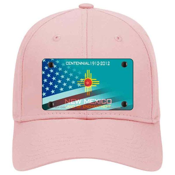 New Mexico Teal with American Flag Novelty License Plate Hat