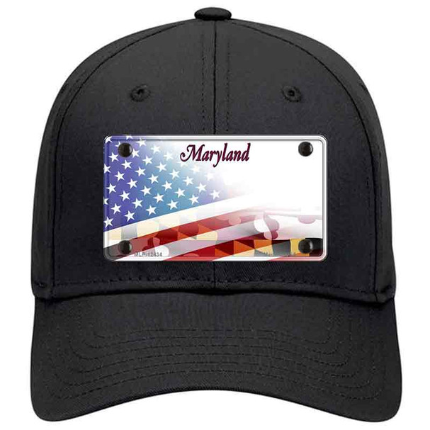 Maryland State with American Flag Novelty License Plate Hat