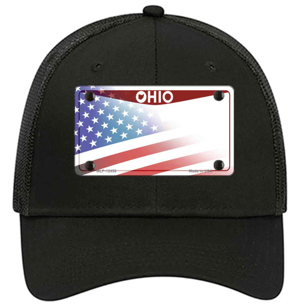 Ohio State American Flag Novelty License Plate Hat