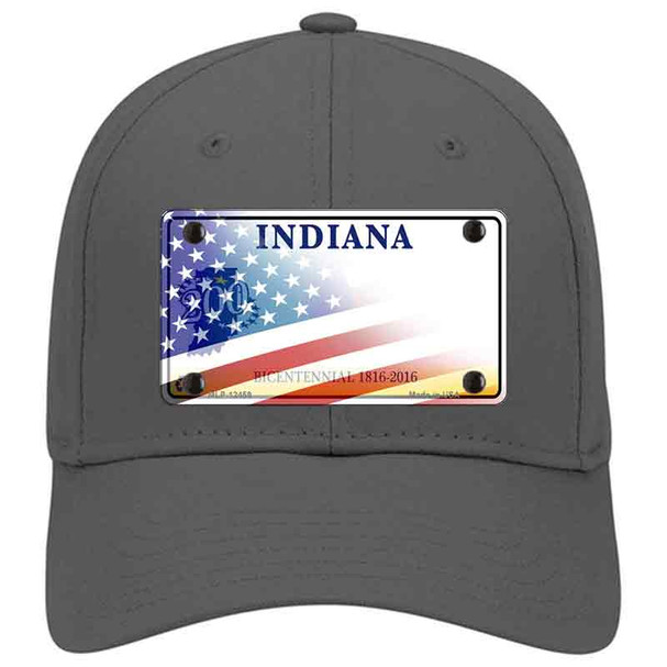 Indiana Bicentennial with American Flag Novelty License Plate Hat