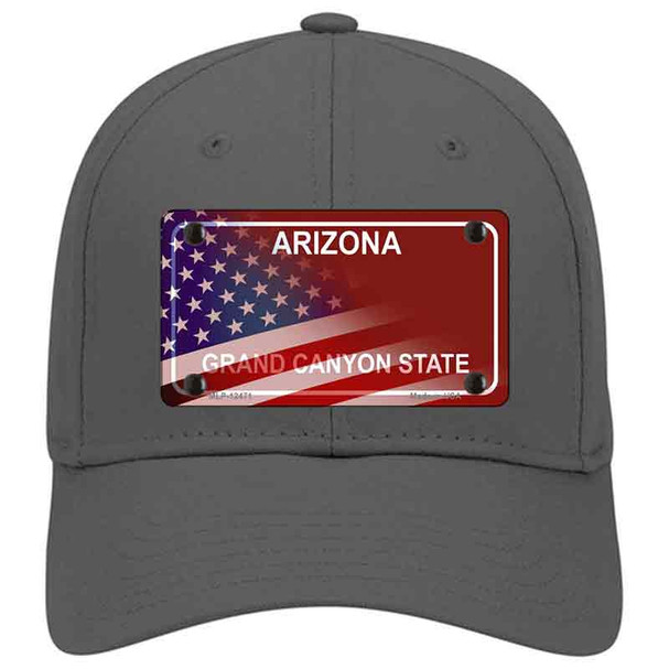 Arizona Red with American Flag Novelty License Plate Hat