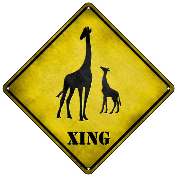 Giraffe Xing Novelty Metal Crossing Sign