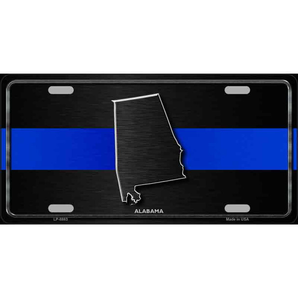 Alabama Thin Blue Line Metal Novelty License Plate