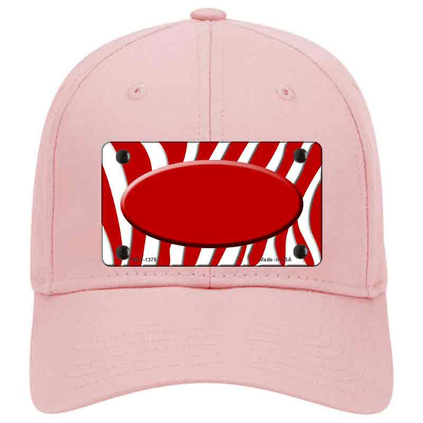 Red White Zebra Center Oval Novelty License Plate Hat