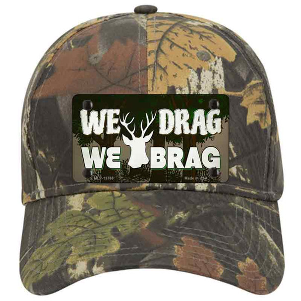 We Drag We Brag Novelty License Plate Hat Tag