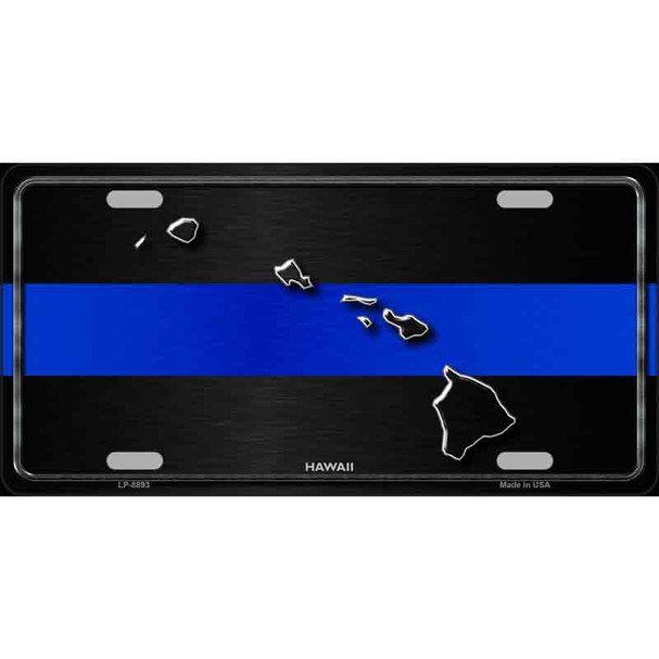 Hawaii Thin Blue Line Metal Novelty License Plate