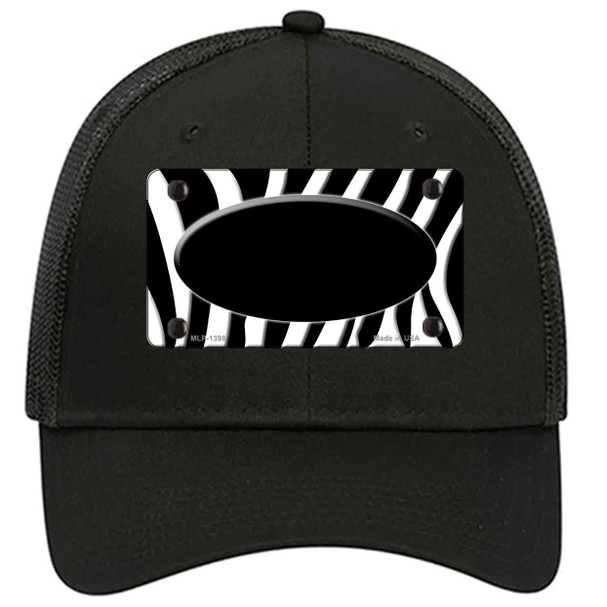 Black White Zebra Center Oval Novelty License Plate Hat