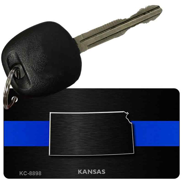 Kansas Thin Blue Line Novelty Metal Key Chain KC-8898