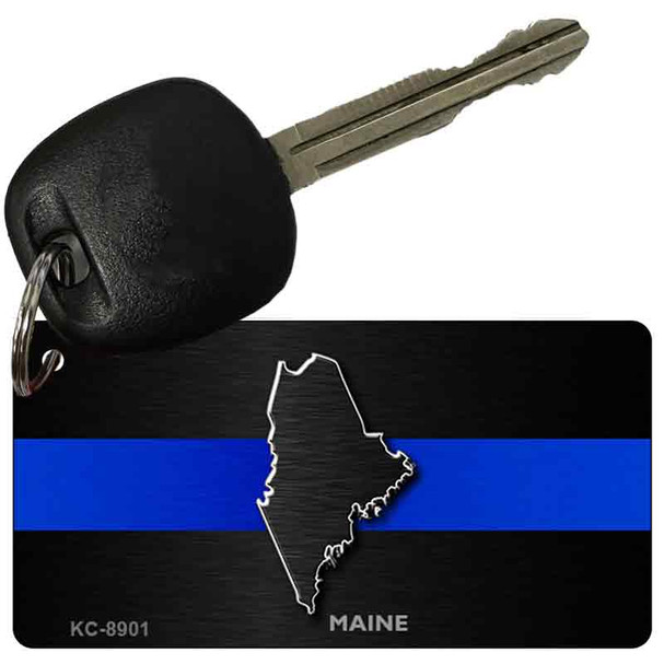 Maine Thin Blue Line Novelty Metal Key Chain KC-8901