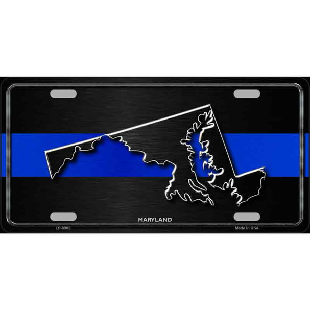 Maryland Thin Blue Line Metal Novelty License Plate